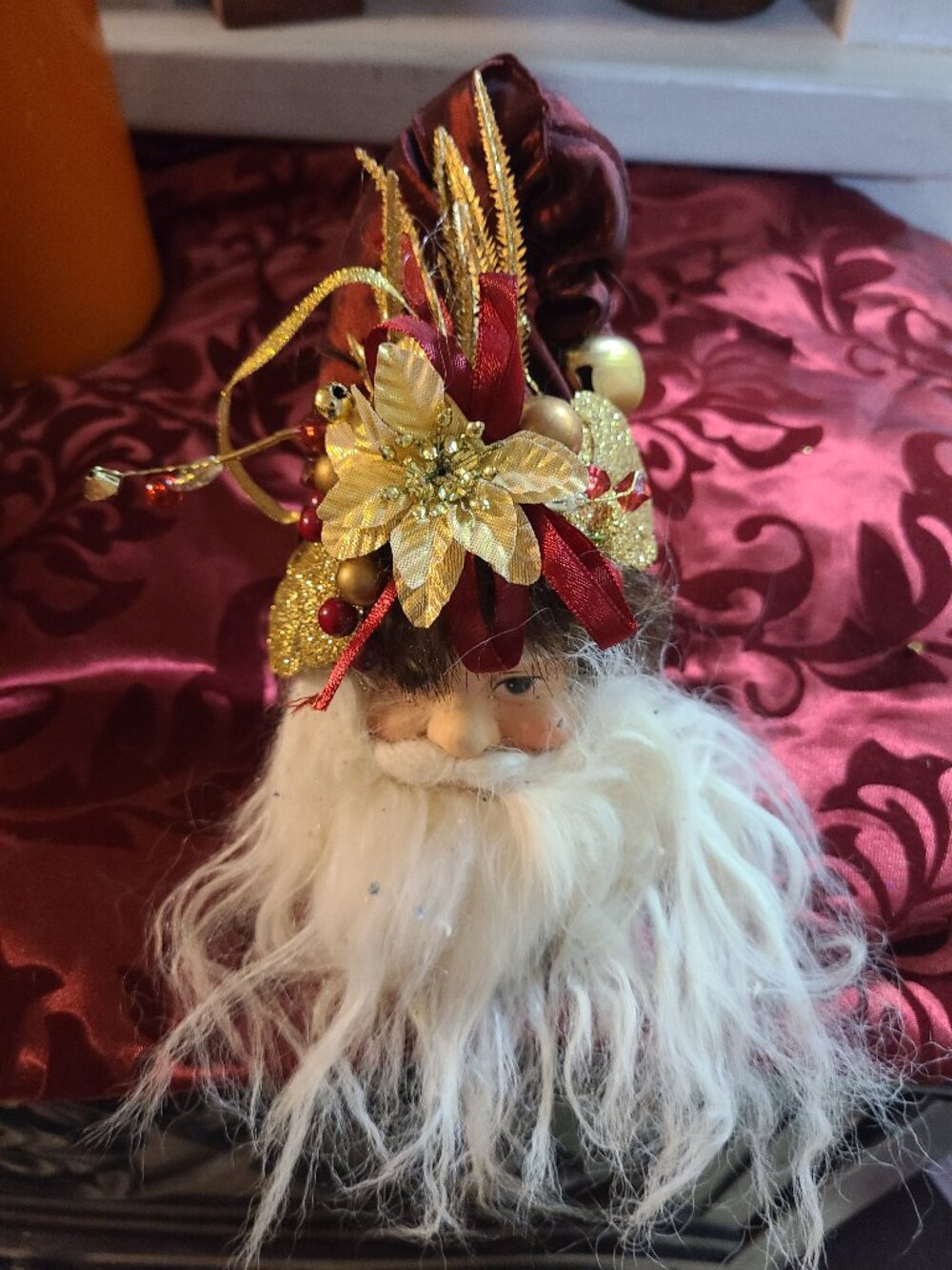 VTG Santa Shelf Sitter / Ornament Porcelain Face 2007 Series Creative Design